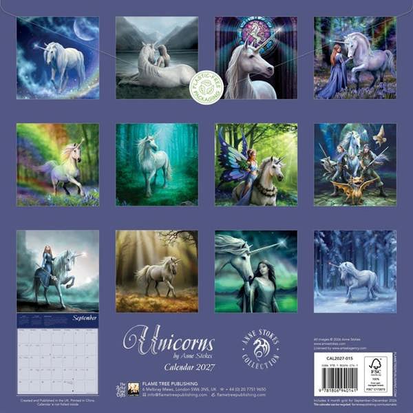 Anne Stokes, Unicorns Calendar 2027, Wall Calendars, Month To View, Art, Gift