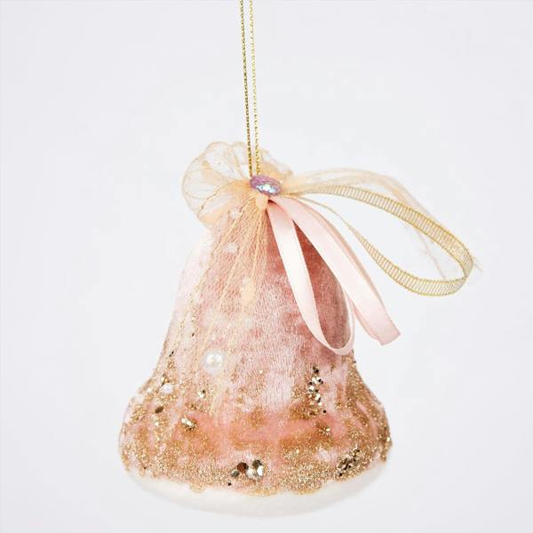 1cm Pink Santa Bell Hanging Decoration Set of 3 for Christmas Trees, Wreaths and Displays image 6