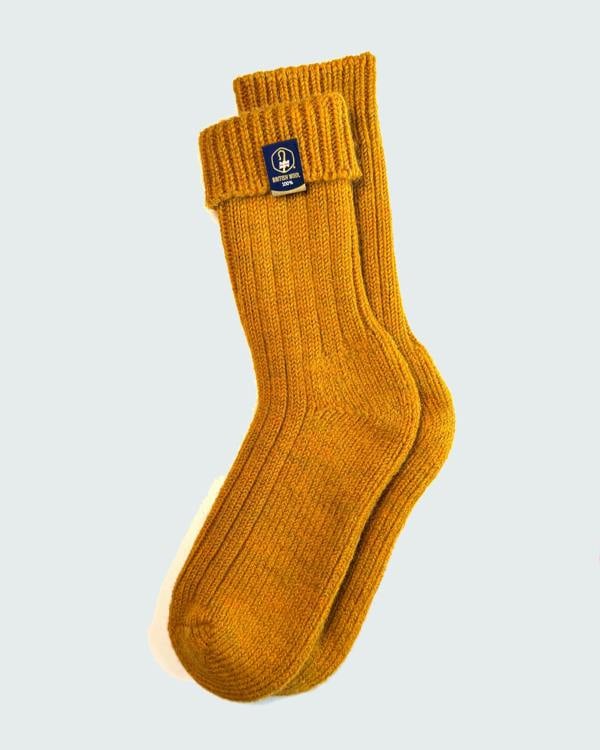 Jemsox British Wool Boot Socks – Mustard Fields | 100% British Wool Luxury Boot Socks
