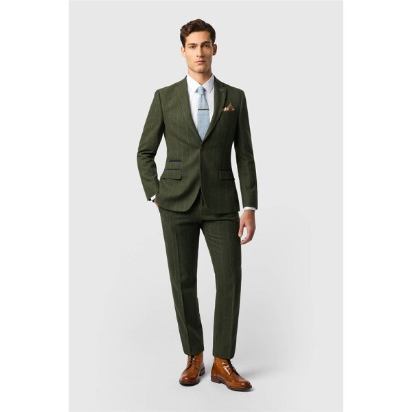Antique Rogue Tailored Fit Hooper Green and Blue Check Jacket