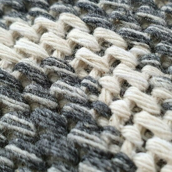 Runner Rug Geometric 100% Cotton Washable Woven Carpet Natural Diamond Patterned Mat - 75x300cm
