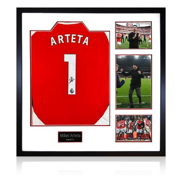 Mikel Arteta Signed Arsenal Shirt Elite Frame