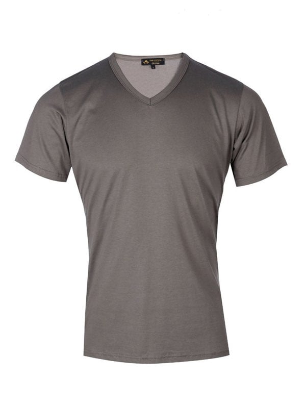 Supima cotton Short Sleeve V Neck - Grey t-shirt