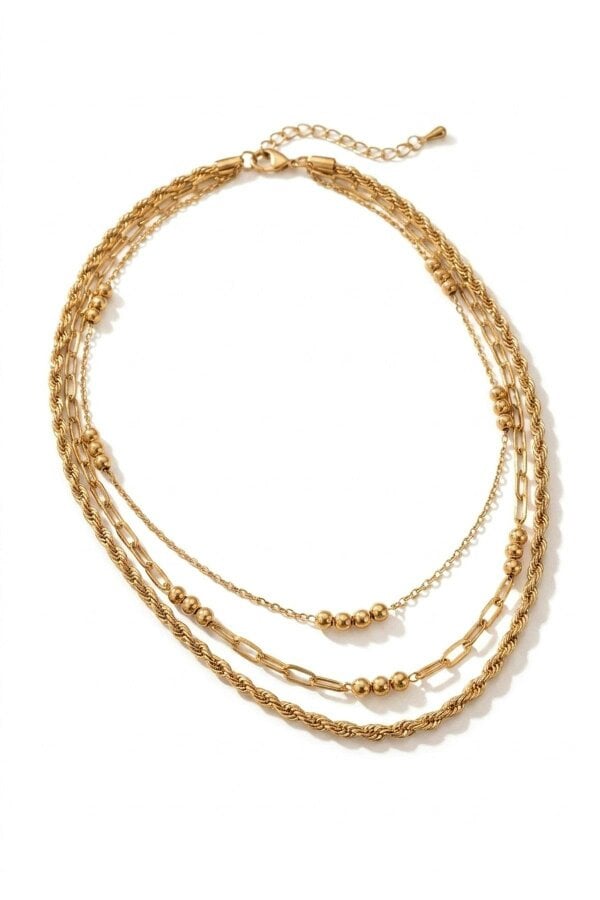 ARIIRA Marianne Layered Gold Tone Multi Chain Necklace