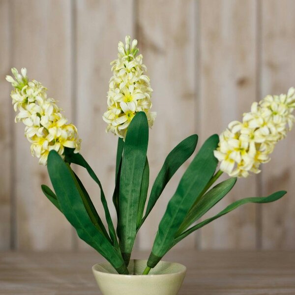 Wyld Haus Set of 3 Artificial Flowers Yellow Hyacinth Stems