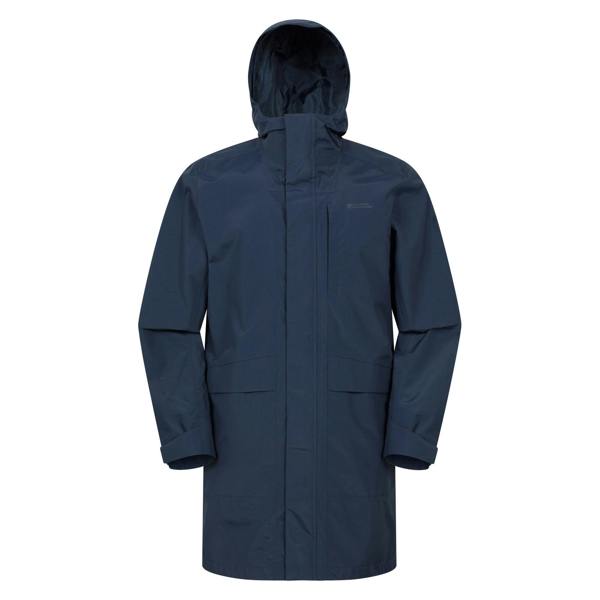 Mountain Warehouse Mens Scope Long Length Waterproof Jacket - Navy - 