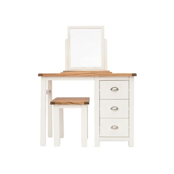 Lovere 3 Drawer Dressing Table Set Chrome Cup Handle