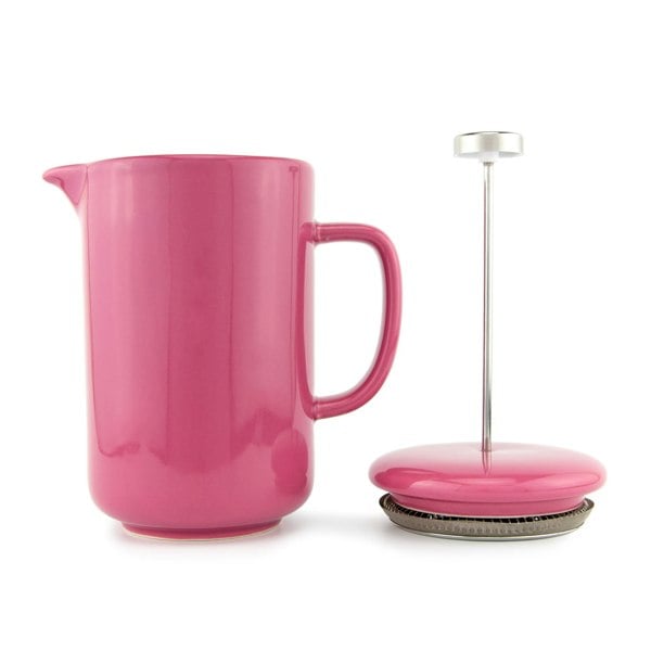 Upper Street Six Cup Pink Ceramic French Press Cafetière