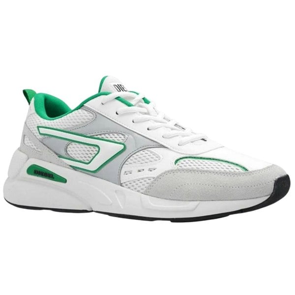 Diesel Green Style S-Serendiptiy Sport White Sneakers UK 7