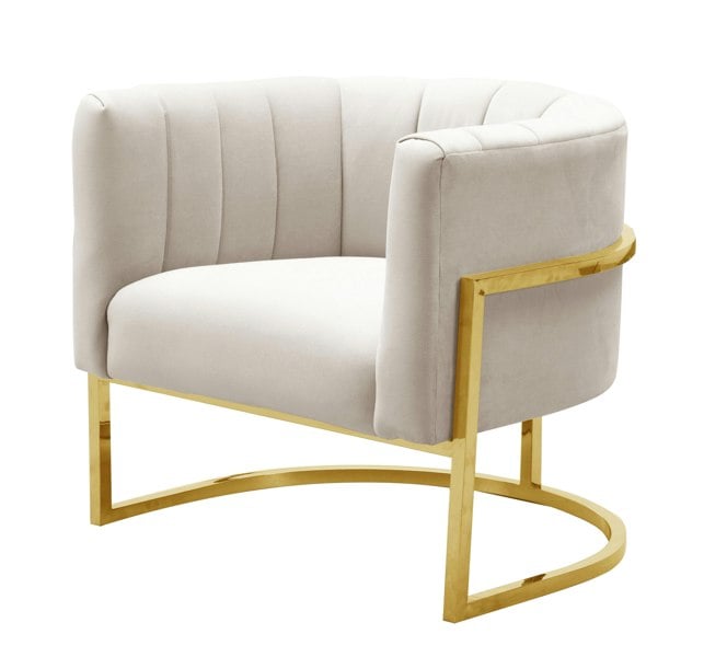 Furniture Edit Magnolia Spotted Cream Chair with Gold