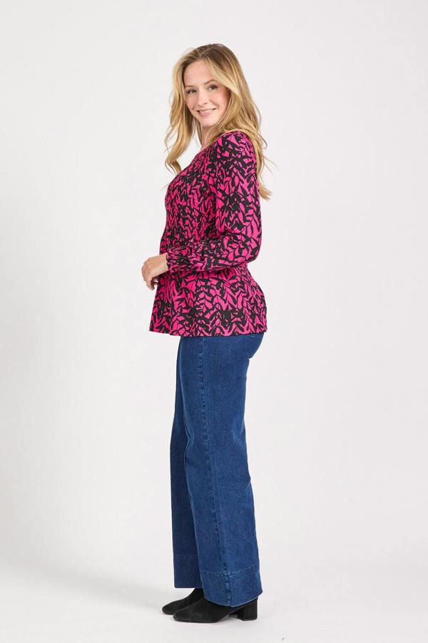 Mudflower Leaf Print Soft Touch Tunic