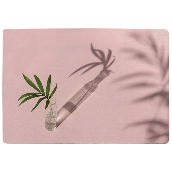 Benjamin Tate Design Botanical leaf on pink (Rug)