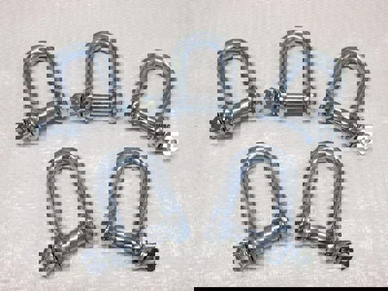 x5 25MM Galvanised Commercial Dee Shackles - Chain Connector Caravan Tether