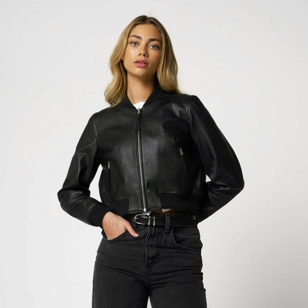 Barneys Originals Women's Cropped Bomber Jacket