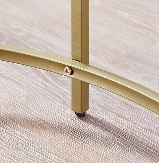 Modcraft Round Glass Coffee Table with Gold Metal Frame – Modern Living Room Centre Table
