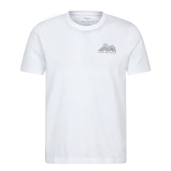 Mountain Warehouse Mens Lake District Chest Print T-Shirt - Off White - 
