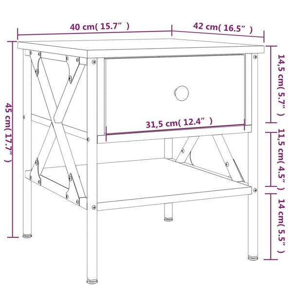 Berkfield Bedside Tables 2 pcs Brown Oak 40x42x45 cm Engineered Wood