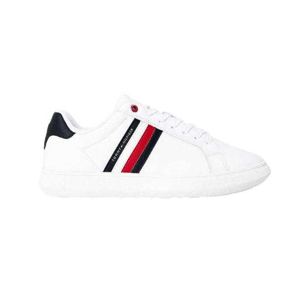 Tommy Hilfiger Mens Essential Leather Cupsole Trainers - White - 