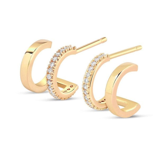 Gold Trip Double Hoop Illusion Earrings