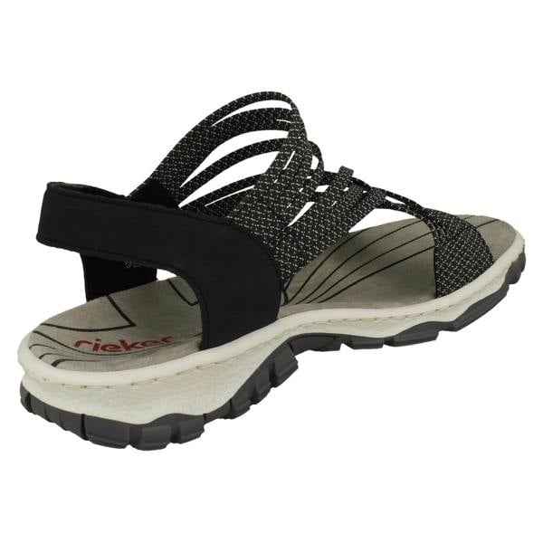 Rieker Ladies Rieker Elasticated Cross Detailed Strappy Sandals 68888