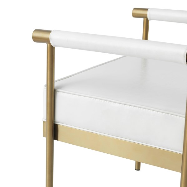 Furniture Edit Diva White Performance Vegan Leather Bench