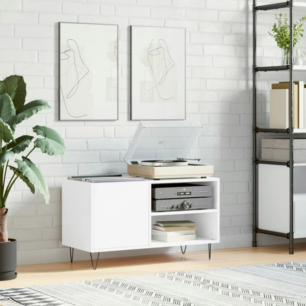 Berkfield Record Cabinet White 85x38x48 cm Engineered Wood