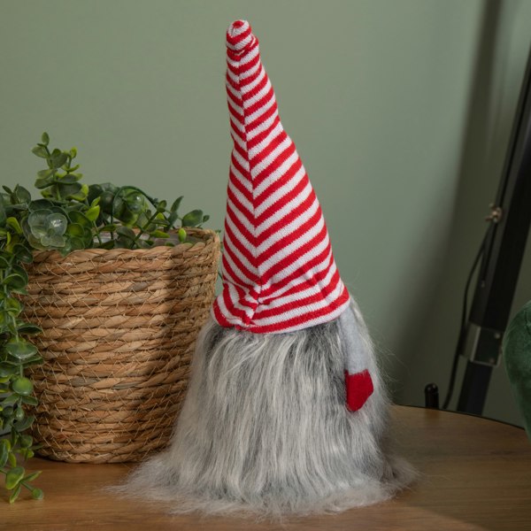 Samuel Alexander 34cm Festive Gonk Cuddly Santa Indoor Christmas Plush Decoration in Striped Hat