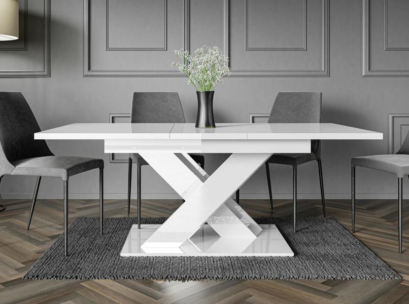 PHD Furniture BRONX Extendable Dining Table 140–180cm – White Gloss