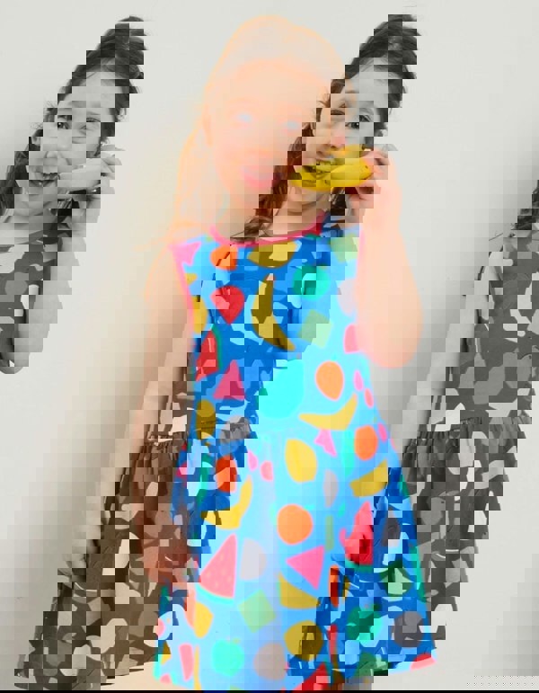 Organic Fruit Print Summer Dress - Toby Tiger UK Retail