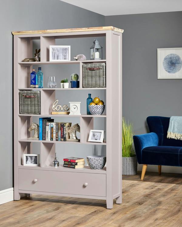 Statement Furniture Florence Room Divider Shelving Storage with Drawer, Fully Assembled