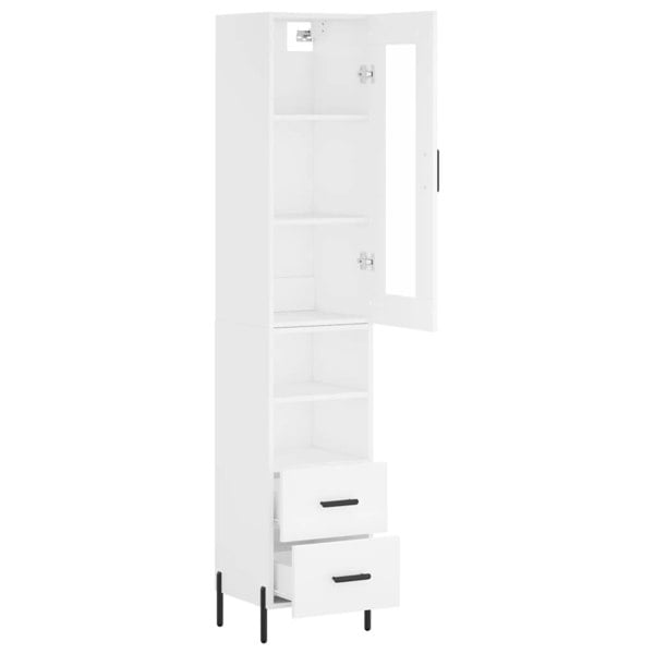 Berkfield Highboard White 34.5x34x180 cm Engineered Wood