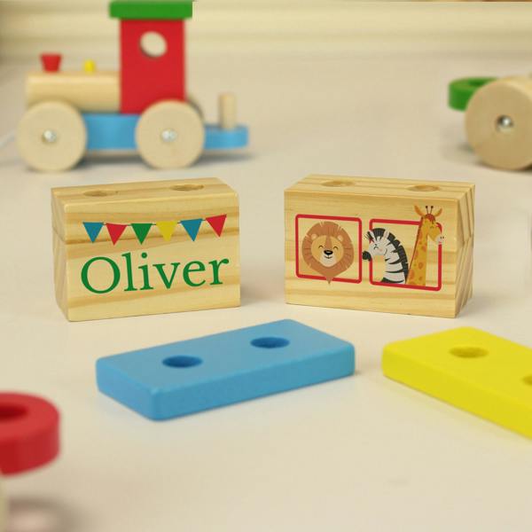 Abode Home & Gifts Personalised Circus Wooden Toy Train Set