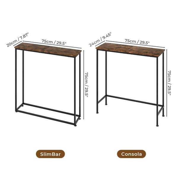 Levede Narrow Console Table Slim Entryway Hallway Sofa Table Display Shelf Wood Steel