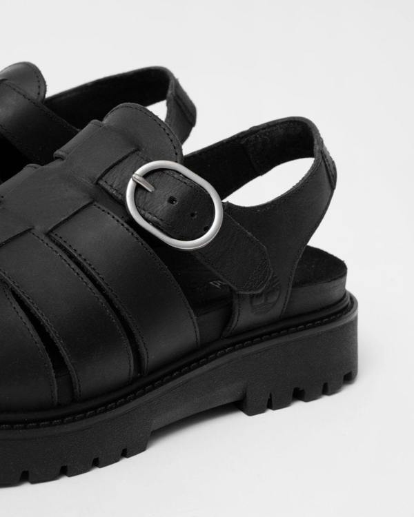 Timberland Clairemont Way Womens Fisherman Sandals - Black Full Grain - CHO - Designer Womens Sandals