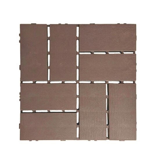 Havendro 44PCS Deck Tiles Anti-Slip Interlocking Floor 30x30cm Heavy Duty Outdoor Patio - brown - plastic