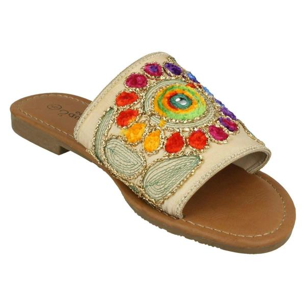 Savannah Ladies Savannah Flat Stitched Vamp Mules