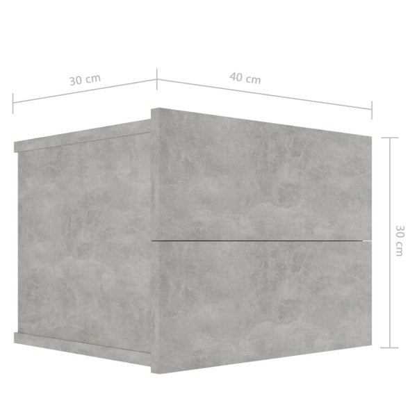 Berkfield Bedside Cabinets 2 pcs Concrete Grey 40x30x30 cm Engineered Wood