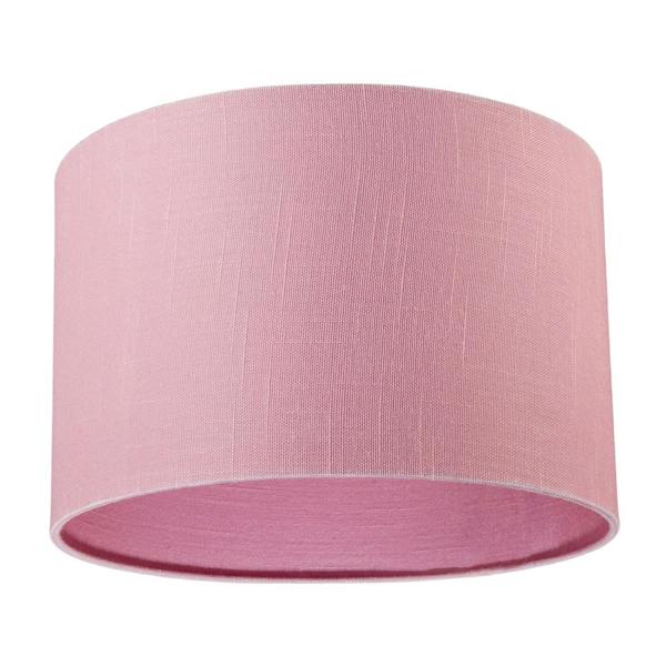 Modern Designer Candy Pink Textured Linen Fabric Circular Lamp Shade Image 4