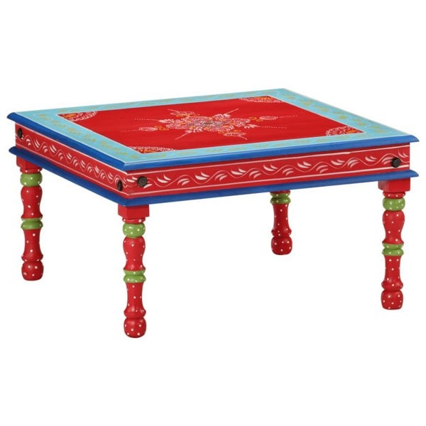 Berkfield Coffee Table Red Hand Painted Solid Wood Mango