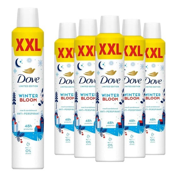 Dove Anti-Perspirant Deodorant Winter Bloom, 48H Sweat Protection 300ml 6 Pack
