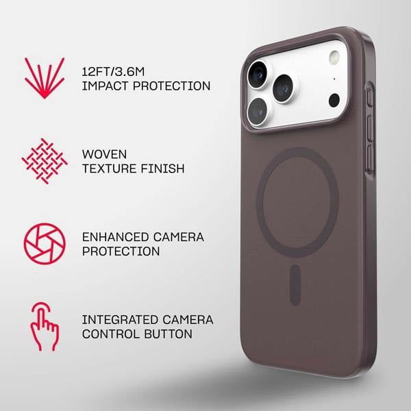 Tech21 Evo Pulse Fauxven Case with MagSafe for iPhone 17/18 Pro Max 6.9" Cherry - T21-11679