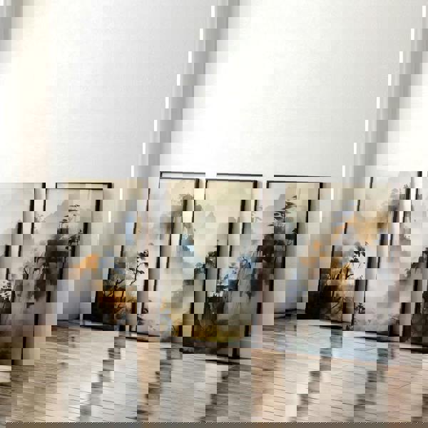 Living Room Wall Decor Modern | Set of 3 Asian Inspired Wall art Prints