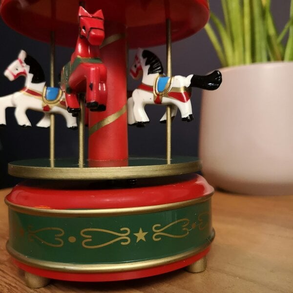 Samuel Alexander 18cm Wind Up Musical Carousel Indoor Christmas Decoration