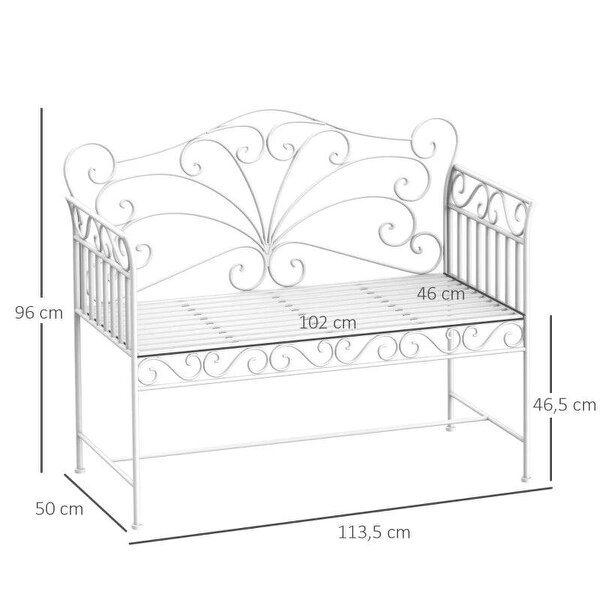 Heavy-Duty Garden Bench-White