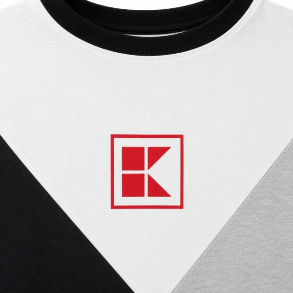 Tex-ass Kaufland Women's Black Grey and White 100% Cotton T-Shirt Size L