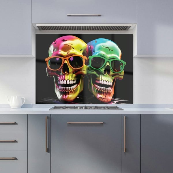 Warren Reed - Designer Happy Skeletons In Sunglasses Kitchen Splashback