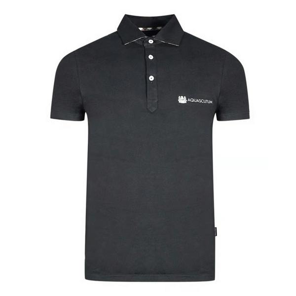 Aquascutum Unisex Adult Aldis Logo Polo Shirt - Black