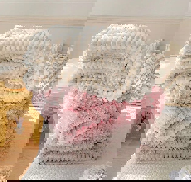 goodgoodhome Anycozy Blanket Brown Tuscan Faux Rabbit Fur Autumn Winter Warm Wool Weighted Blanket Soft Cozy Warmth Sofa Blankets 200x230cm