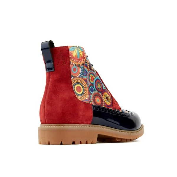 Embassy London Tornado - Red Signature - Men's chunky sole combat style leather boot with zip