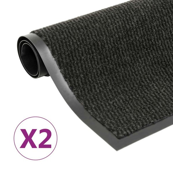 Berkfield Dust Control Mats 2 pcs Rectangular Tufted 90x150 cm Black